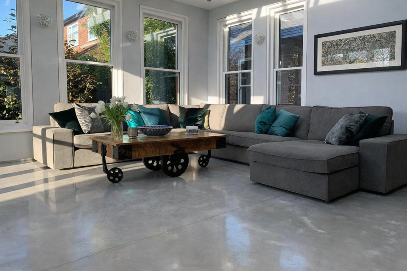 Concrete floor installation in Orange, CA