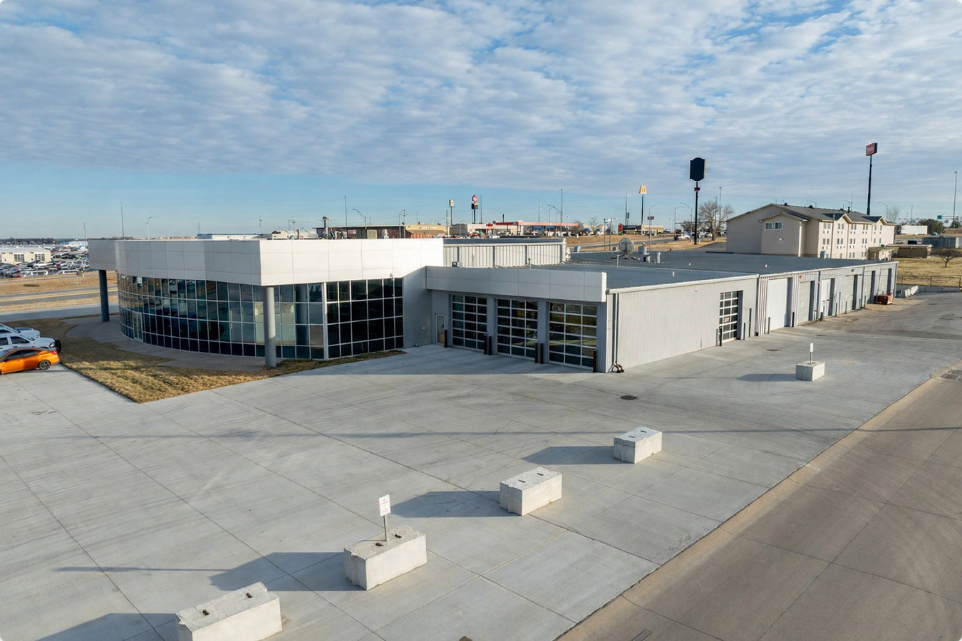 Concrete parking lot building in Orange, CA